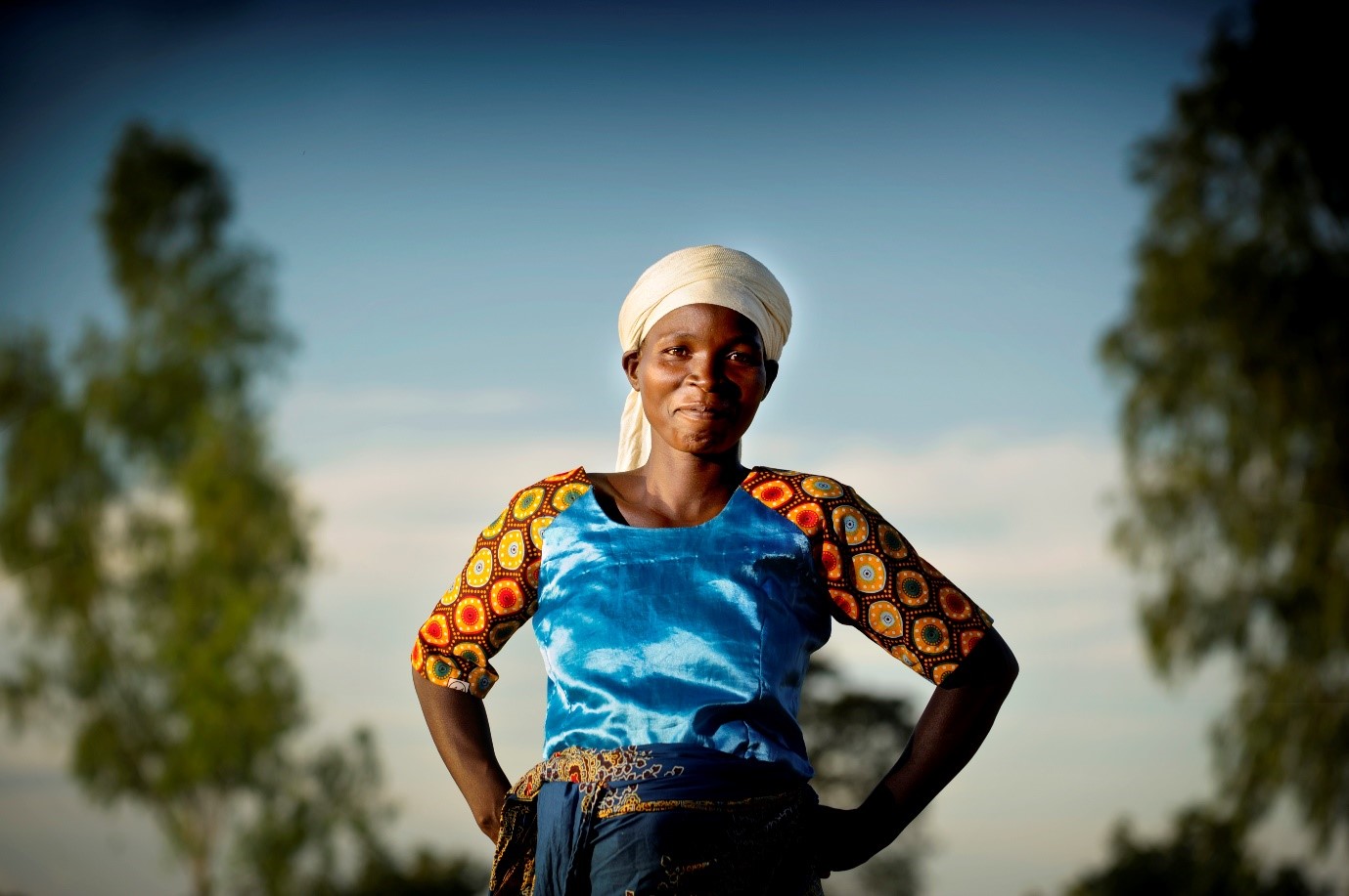 A women in traditional African dress.