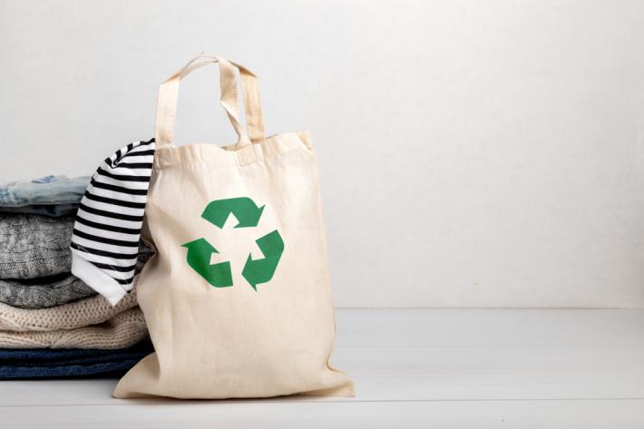 Recycling bag with clothing