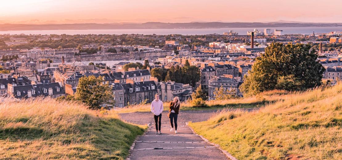 Two people walking