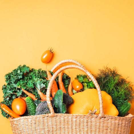 Basket with vegetables